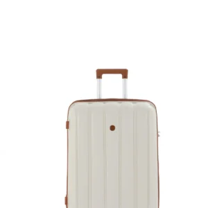Mçs Polipropilen Valiz V305 Kemik/Kahverengi Büyük Boy (75 Cm)